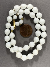 Load image into Gallery viewer, Vintage Child&#39;s Necklace White Faceted Glass Beads 13-15 Inch