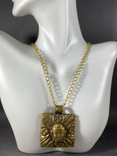 Load image into Gallery viewer, Tibetan Necklace Buddha Pendant Brass Metal Repousse 17 Inch