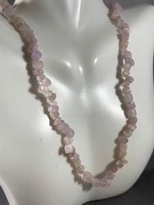 Vintage Necklace Violet Purple Quartz Stone Beads 33 Inch