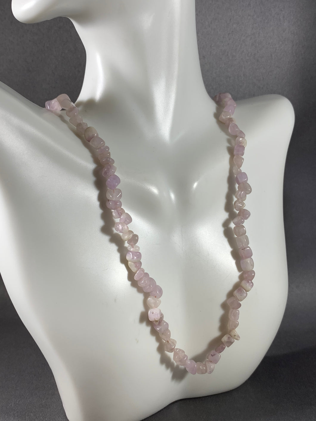 Vintage Necklace Violet Purple Quartz Stone Beads 33 Inch