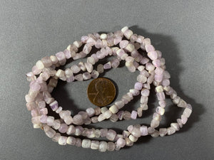 Vintage Necklace Violet Purple Quartz Stone Beads 33 Inch