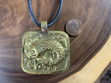 Load image into Gallery viewer, Tibetan Necklace Old Conch Shell Pendant Brass Repousse