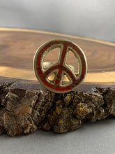 Load image into Gallery viewer, Tibetan Peace Ring Red Coral Inlay Metal Repousse Jewelry Size 9
