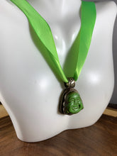 Load image into Gallery viewer, Tibetan Lemon Turquoise Laughing Buddha Head Pendant Silver Repousse