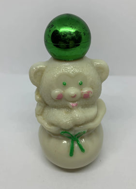 Avon Vintage Milk Glass Cologne Bottle Teddy Bear Christmas Sack