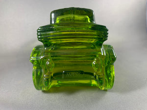Avon Tai Winds After Shave Glass Bottle Green Veteran Car 1902 Vintage Full