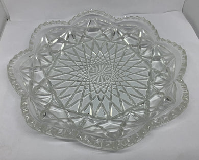 Avon Vintage Glass Soap Dish Candy Plate Diamond Cut Stars