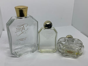 3 Avon Vintage Bottles Cologne Empty Topaze