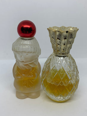 2 Small Avon Glass Bottles Vintage Charisma and Sweet Honesty