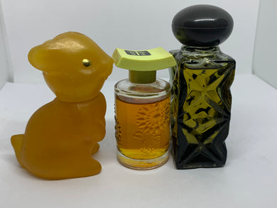 3 Small Avon Glass Cologne Bottles Vintage Field Flowers