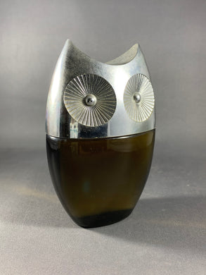 Avon Owl Leather After Shave Glass Decanter Bottle Vintage