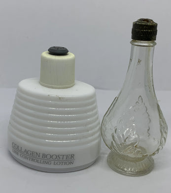 2 Avon Occur! Cologne Glass Decanter Collagen Booster Bottle Vintage