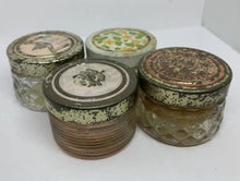 Load image into Gallery viewer, 4 Bottles Avon Vintage Sachets Glass Tin Lids