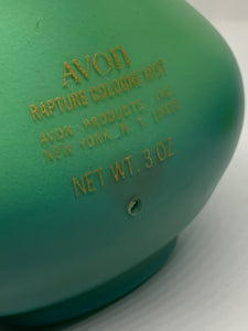 Avon Vintage Rapture Cologne Blue Green Glass Bottle Empty