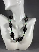 Load image into Gallery viewer, Vintage Necklace Black Glass Beads 13 Inch