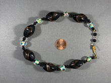 Load image into Gallery viewer, Vintage Necklace Black Glass Beads 13 Inch