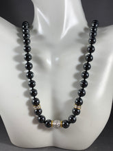 Load image into Gallery viewer, Vintage Necklace Silver Hematite Beads 18 Inch