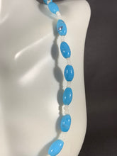 Load image into Gallery viewer, Vintage Necklace Blue Wound Glass Beads 32 Inch